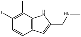 1-(6-氟-7-甲基-1H-吲哚-2-基)-N-甲基甲胺 结构式