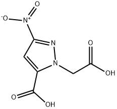 2-(羧甲基)-5-硝基-3-吡唑羧酸 结构式