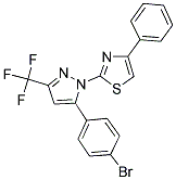 2-[5-(4-BROMOPHENYL)-3-(TRIFLUOROMETHYL)-1H-PYRAZOL-1-YL]-4-PHENYL-1,3-THIAZOLE 结构式