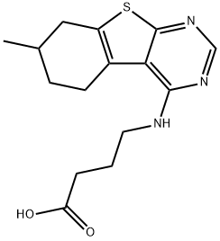 4-(7-METHYL-5,6,7,8-TETRAHYDRO-BENZO[4,5]THIENO-[2,3-D]PYRIMIDIN-4-YLAMINO)-BUTYRIC ACID 结构式