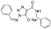 SODIUM 4-[(BENZYLAMINO)CARBONYL]-1-{[(1Z)-PHENYLMETHYLENE]AMINO}-1H-1,2,3-TRIAZOL-5-OLATE 结构式