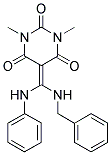 5-[Anilino(benzylamino)methylene]-1,3-dimethylpyrimidine-2,4,6(1H,3H,5H)-trione 结构式