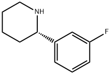 (S)-2-(3-氟苯基)哌啶 结构式