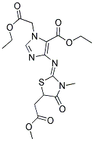 ETHYL 1-(2-ETHOXY-2-OXOETHYL)-4-{[5-(2-METHOXY-2-OXOETHYL)-3-METHYL-4-OXO-1,3-THIAZOLIDIN-2-YLIDENE]AMINO}-1H-IMIDAZOLE-5-CARBOXYLATE 结构式