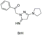 2-(2-Imino-5-pyrrolidin-1-yl-1,3,4-thiadiazol-3(2H)-yl)-1-phenylethanone hydrobromide 结构式