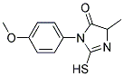 2-MERCAPTO-3-(4-METHOXYPHENYL)-5-METHYL-3,5-DIHYDRO-4H-IMIDAZOL-4-ONE 结构式