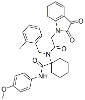 1-(2-(2,3-DIOXOINDOLIN-1-YL)-N-(2-METHYLBENZYL)ACETAMIDO)-N-(4-METHOXYPHENYL)CYCLOHEXANECARBOXAMIDE 结构式