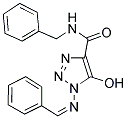 N-BENZYL-5-HYDROXY-1-{[(1Z)-PHENYLMETHYLENE]AMINO}-1H-1,2,3-TRIAZOLE-4-CARBOXAMIDE 结构式