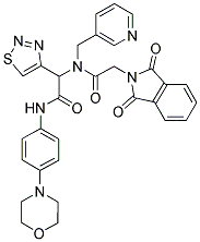 2-(1,3-DIOXOISOINDOLIN-2-YL)-N-(2-(4-MORPHOLINOPHENYLAMINO)-2-OXO-1-(1,2,3-THIADIAZOL-4-YL)ETHYL)-N-(PYRIDIN-3-YLMETHYL)ACETAMIDE 结构式
