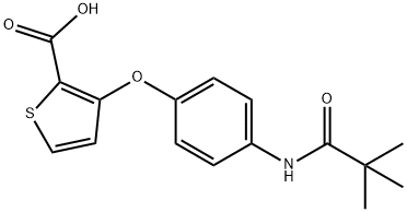 3-(4-[(2,2-DIMETHYLPROPANOYL)AMINO]PHENOXY)-2-THIOPHENECARBOXYLIC ACID 结构式