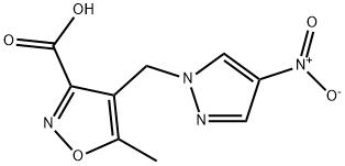 5-METHYL-4-(1H-PYRAZOL-1-YLMETHYL)ISOXAZOLE-3-CARBOXYLIC ACID 结构式