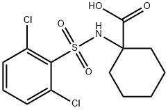 1-((2,6-二氯苯基)磺酰氨基)环己烷-1-羧酸 结构式