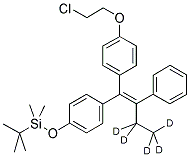 (3,3,4,4,4-D5)-(E/Z)-1-[4-(2-CHLOROETHOXY)PHENYL]-1-[4-(T-BUTYLDIMETHYLSILYLOXY)PHENYL]-2-PHENYL-1-BUTENE 结构式