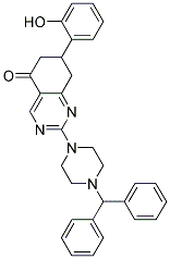 2-(4-BENZHYDRYL-1-PIPERAZINYL)-7-(2-HYDROXYPHENYL)-7,8-DIHYDRO-5(6H)-QUINAZOLINONE 结构式