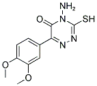 4-AMINO-6-(3,4-DIMETHOXY-PHENYL)-3-MERCAPTO-4H-[1,2,4]TRIAZIN-5-ONE 结构式