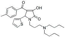 1-[3-(DIBUTYLAMINO)PROPYL]-3-HYDROXY-4-(4-METHYLBENZOYL)-5-(2-THIENYL)-1,5-DIHYDRO-2H-PYRROL-2-ONE 结构式