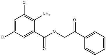 2-氧代-2-苯乙基2-氨基-3,5-二氯苯甲酸酯 结构式