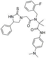 N-(4-(DIMETHYLAMINO)PHENYL)-2-(N-(2-FLUOROBENZYL)-2-(4-PHENYL-2-THIOXOIMIDAZOLIDIN-1-YL)ACETAMIDO)-2-METHYLPROPANAMIDE 结构式