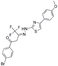 (3Z)-1-(4-BROMOPHENYL)-4,4,4-TRIFLUOROBUTANE-1,3-DIONE 3-{[4-(4-METHOXYPHENYL)-1,3-THIAZOL-2-YL]HYDRAZONE} 结构式