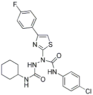 N~1~-(4-chlorophenyl)-1-[4-(4-fluorophenyl)-1,3-thiazol-2-yl]-n~2~-cyclohexyl-1,2-hydrazinedicarboxamide 结构式