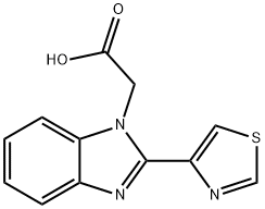 2-(1,3-噻唑-4-基)-1H-苯并咪唑-1-基]乙酸 结构式