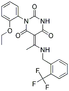 1-(2-ETHOXYPHENYL)-5-{(E)-1-[(2-TRIFLUOROMETHYLBENZYL)AMINO]ETHYLIDENE}-2,4,6(1H,3H,5H)-PYRIMIDINETRIONE 结构式