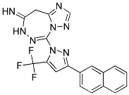 5-[3-(2-NAPHTHYL)-5-(TRIFLUOROMETHYL)-1H-PYRAZOL-1-YL]-7H-[1,2,4]TRIAZOLO[1,5-D][1,2,4]TRIAZEPIN-8(9H)-IMINE 结构式
