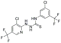 N-[3-CHLORO-5-(TRIFLUOROMETHYL)PHENYL]-2-[3-CHLORO-5-(TRIFLUOROMETHYL)PYRIDIN-2-YL]HYDRAZINECARBOTHIOAMIDE 结构式