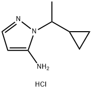 1-(1-CYCLOPROPYLETHYL)-1H-PYRAZOL-5-AMINE HYDROCHLORIDE 结构式
