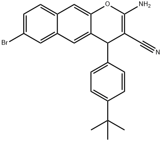 2-AMINO-7-BROMO-4-[4-(TERT-BUTYL)PHENYL]-4H-BENZO[G]CHROMENE-3-CARBONITRILE 结构式