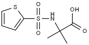 2-METHYL-2-(THIOPHENE-2-SULFONYLAMINO)-PROPIONIC ACID 结构式