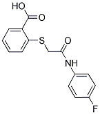 2-([2-[(4-FLUOROPHENYL)AMINO]-2-OXOETHYL]THIO)BENZOIC ACID 结构式