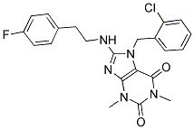 7-(2-CHLOROBENZYL)-8-(4-FLUOROPHENETHYLAMINO)-1,3-DIMETHYL-1H-PURINE-2,6(3H,7H)-DIONE 结构式