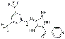 (4Z)-3,5-DIIMINO-1-ISONICOTINOYLPYRAZOLIDIN-4-ONE [3,5-BIS(TRIFLUOROMETHYL)PHENYL]HYDRAZONE 结构式