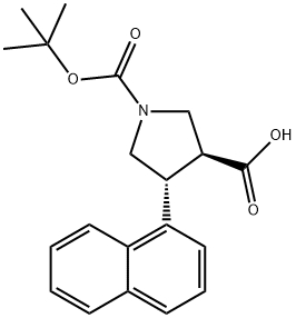 N-BOC-(3S,4R)-4-(1-萘基)吡咯烷-3-羧酸 结构式