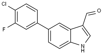 5-(4-氯-3-氟苯基)-1H-吲哚-3-甲醛 结构式