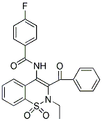 N-(3-BENZOYL-2-ETHYL-1,1-DIOXO-1,2-DIHYDRO-1LAMBDA~6~,2-BENZOTHIAZIN-4-YL)-4-FLUOROBENZAMIDE 结构式