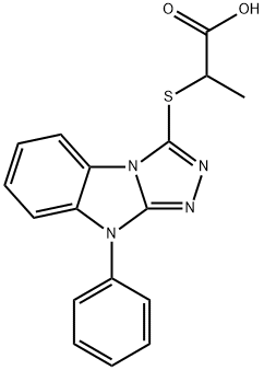 2-(9-PHENYL-9H-BENZO[4,5]IMIDAZO[2,1-C][1,2,4]TRIAZOL-3-YLSULFANYL)-PROPIONIC ACID 结构式