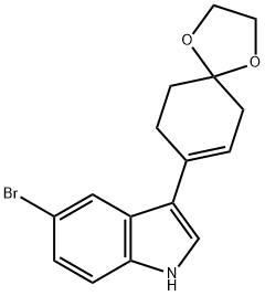 5-BROMO-3-(1,4-DIOXASPIRO[4.5]DEC-7-EN-8-YL)-1H-INDOLE 结构式