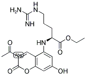 N-(3-Acetyl-7-hydroxycoumarin-5-amido)-arginine ethyl ester 结构式