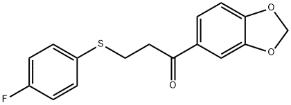 1-(1,3-Benzodioxol-5-yl)-3-[(4-fluorophenyl)sulfanyl]-1-propanone 结构式