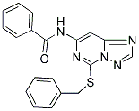 N-[5-(BENZYLTHIO)[1,2,4]TRIAZOLO[1,5-C]PYRIMIDIN-7-YL]BENZAMIDE 结构式