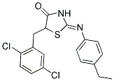 (2Z)-5-(2,5-DICHLOROBENZYL)-2-[(4-ETHYLPHENYL)IMINO]-1,3-THIAZOLIDIN-4-ONE 结构式