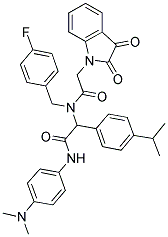 N-(4-(DIMETHYLAMINO)PHENYL)-2-(2-(2,3-DIOXOINDOLIN-1-YL)-N-(4-FLUOROBENZYL)ACETAMIDO)-2-(4-ISOPROPYLPHENYL)ACETAMIDE 结构式