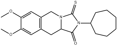 2-Cycloheptyl-7,8-dimethoxy-3-thioxo-2,3,10,10a-tetrahydroimidazo[1,5-b]isoquinolin-1(5H)-one 结构式