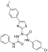 N~1~-(4-CHLOROPHENYL)-1-[4-(4-METHOXYPHENYL)-1,3-THIAZOL-2-YL]-N~2~-PHENYL-1,2-HYDRAZINEDICARBOXAMIDE 结构式