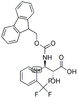 N-FMOC-(2R,3R)-3-AMINO-2-HYDROXY-3-(2-TRIFLUOROMETHYL-PHENYL)-PROPIONIC ACID 结构式