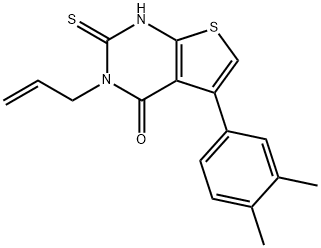 3-Allyl-5-(3,4-dimethylphenyl)-2-sulfanylthieno[2,3-d]pyrimidin-4(3H)-one 结构式