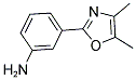 3-(二甲基-1,3-噁唑-2-基)苯胺 结构式