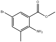 2-氨基-5-溴-3-甲基苯甲酸甲酯 结构式